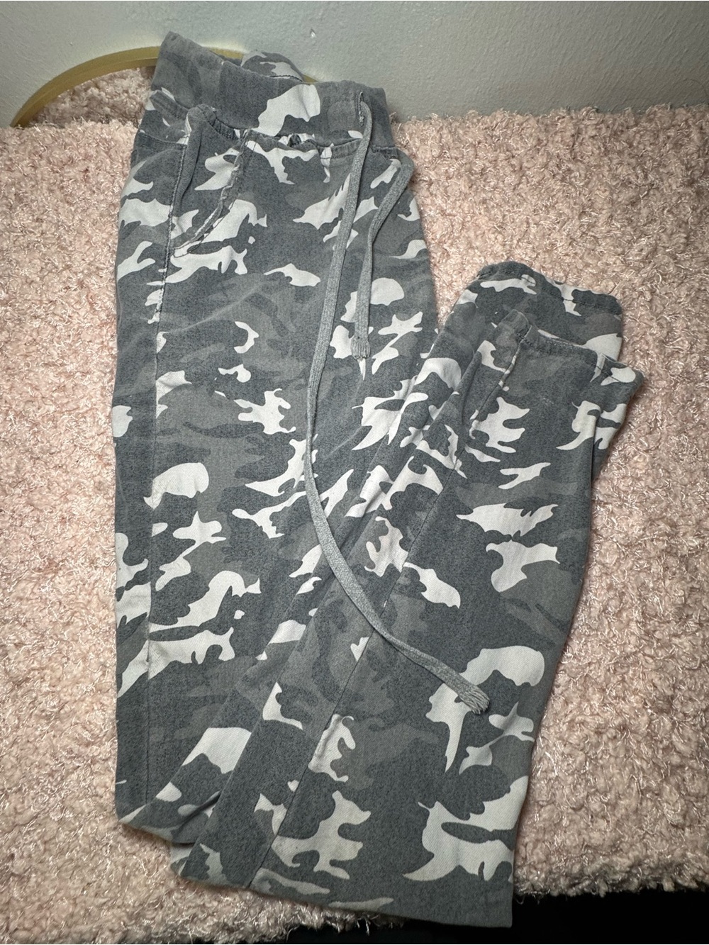 Woman’s Gray Camo Jogger Pants - Comfortable Everyday Bottoms